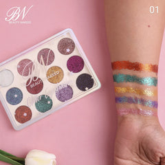 Beauty Nakeed 12-Color Pressed Glitter Palette (B57)