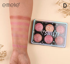 Emelie Paris "Hi Sweety" 6-Color Baked Blush & Highlighter Palette (TR88-06)