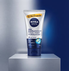 Nivea Men Extra Bright Facial Foam 3D Action (100ml) – Deep Cleansing & Oil Control