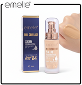 Emelie Full Coverage Skin Foundation - Oil-Control, SPF 40, Super Stay 24 Hours Waterproof