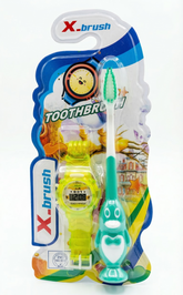 X-Brush Kids Toothbrush Set with Digital LCD Watch - Penguin Design