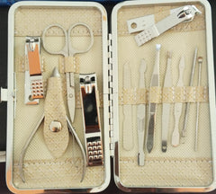 12-Piece Professional Manicure Kit - Stainless Steel Grooming Set with Travel Case