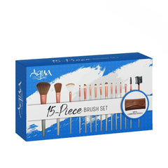 Aqua color line 15 pieces Brush Set