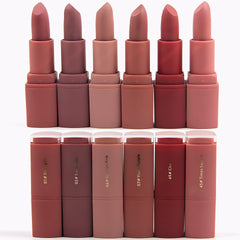 Set of 6 Matte Waterproof Lipsticks by Miss Rose