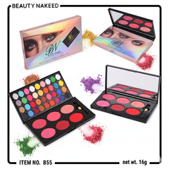BEAUTY NAKEED 48 Color Eyeshadow + 6 Color Blusher Palette