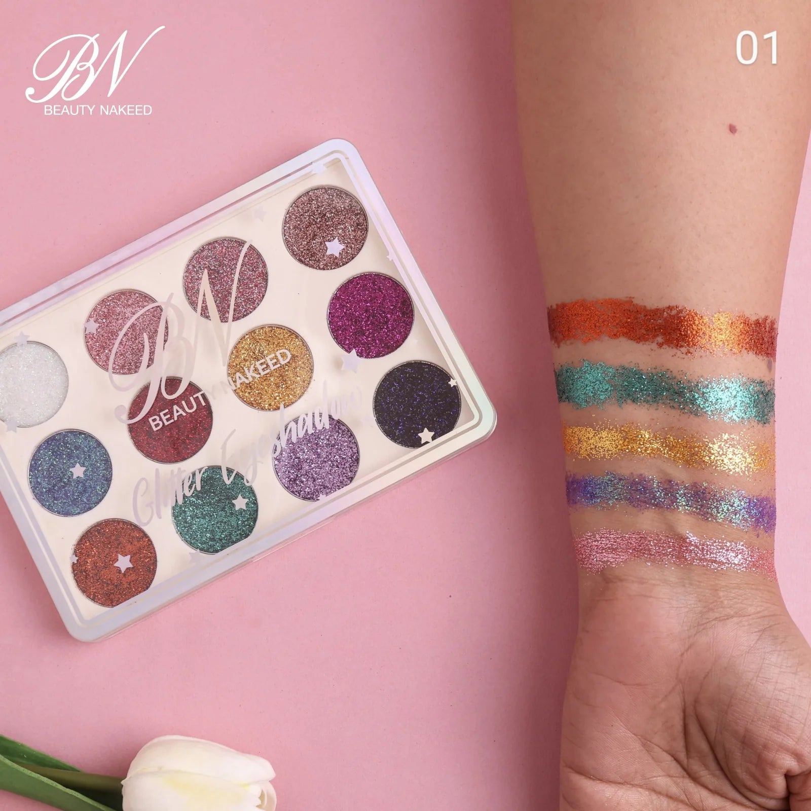 Beauty Nakeed 12-Color Pressed Glitter Palette (B57)