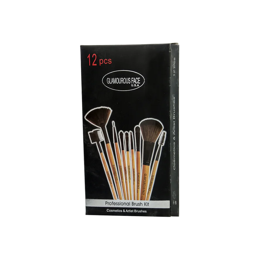 Glamorous Face 12 Piece Leather Brush Set