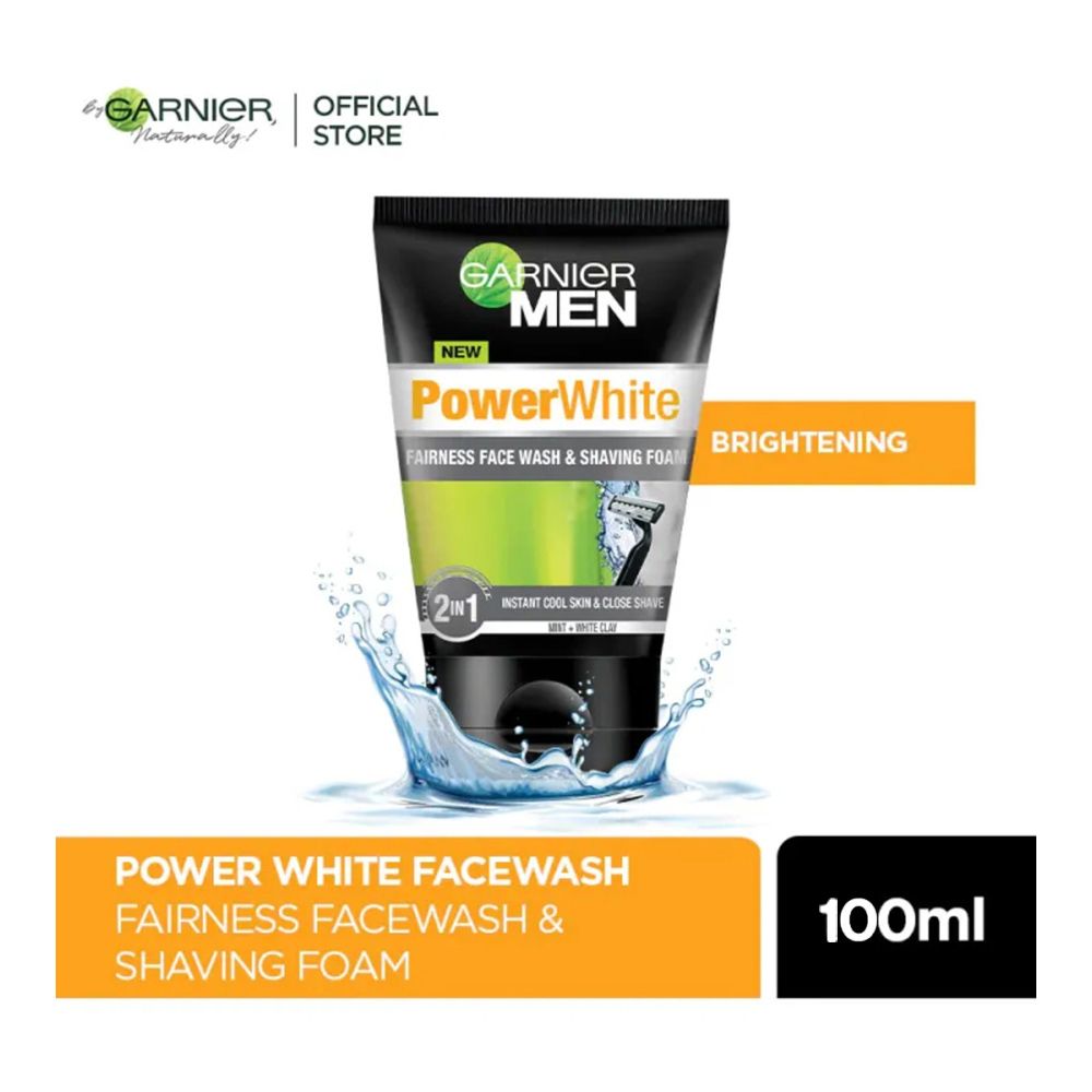 Garnier Power White Face Wash & Shaving Foam 2 Size