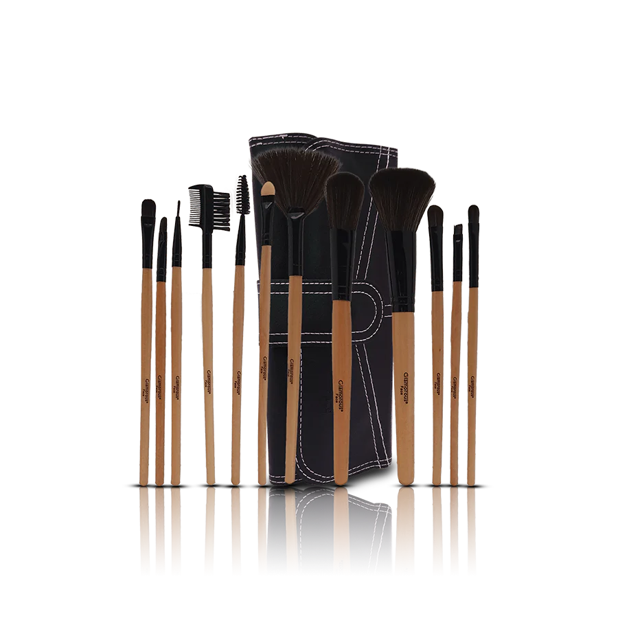 Glamorous Face 12 Piece Leather Brush Set