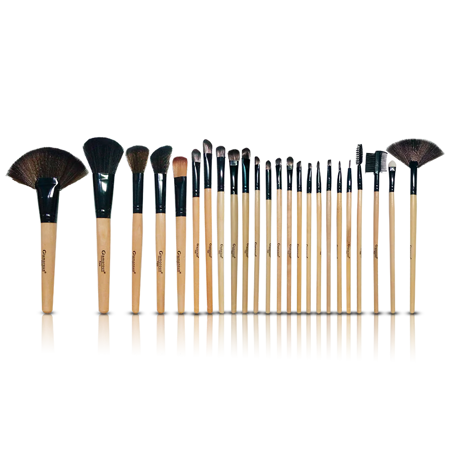 Glamorous Face 24 Piece Leather Brush Set