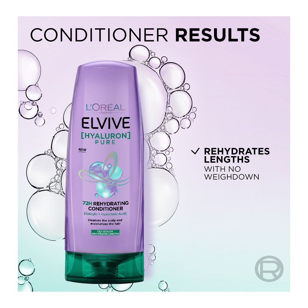 L'Oreal Paris Elvive Hyaluron Pure 72H Rehydrating Conditioner 175ml