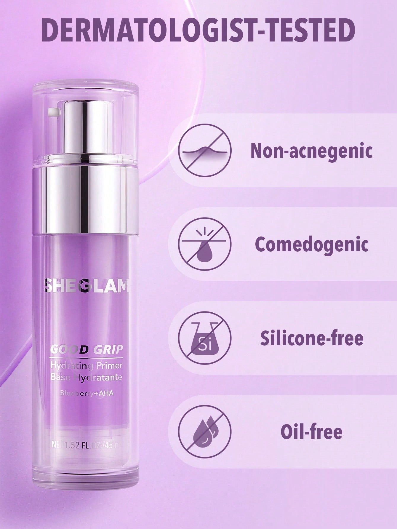 Sheglam Good Grip Hydrating Primer Blueberry +AHA (45ml)