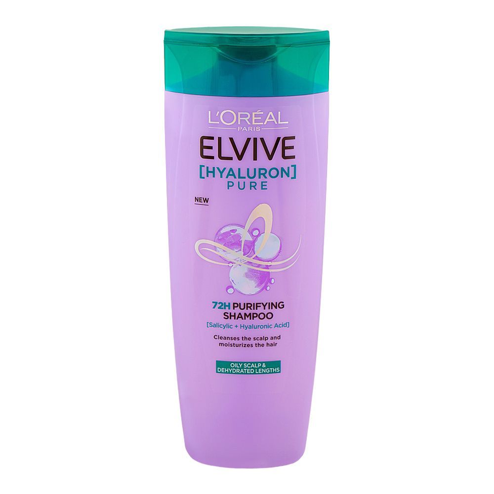 L'Oreal Paris Elvive Hyaluron Pure 72H Purifying Shampoo 2 Size