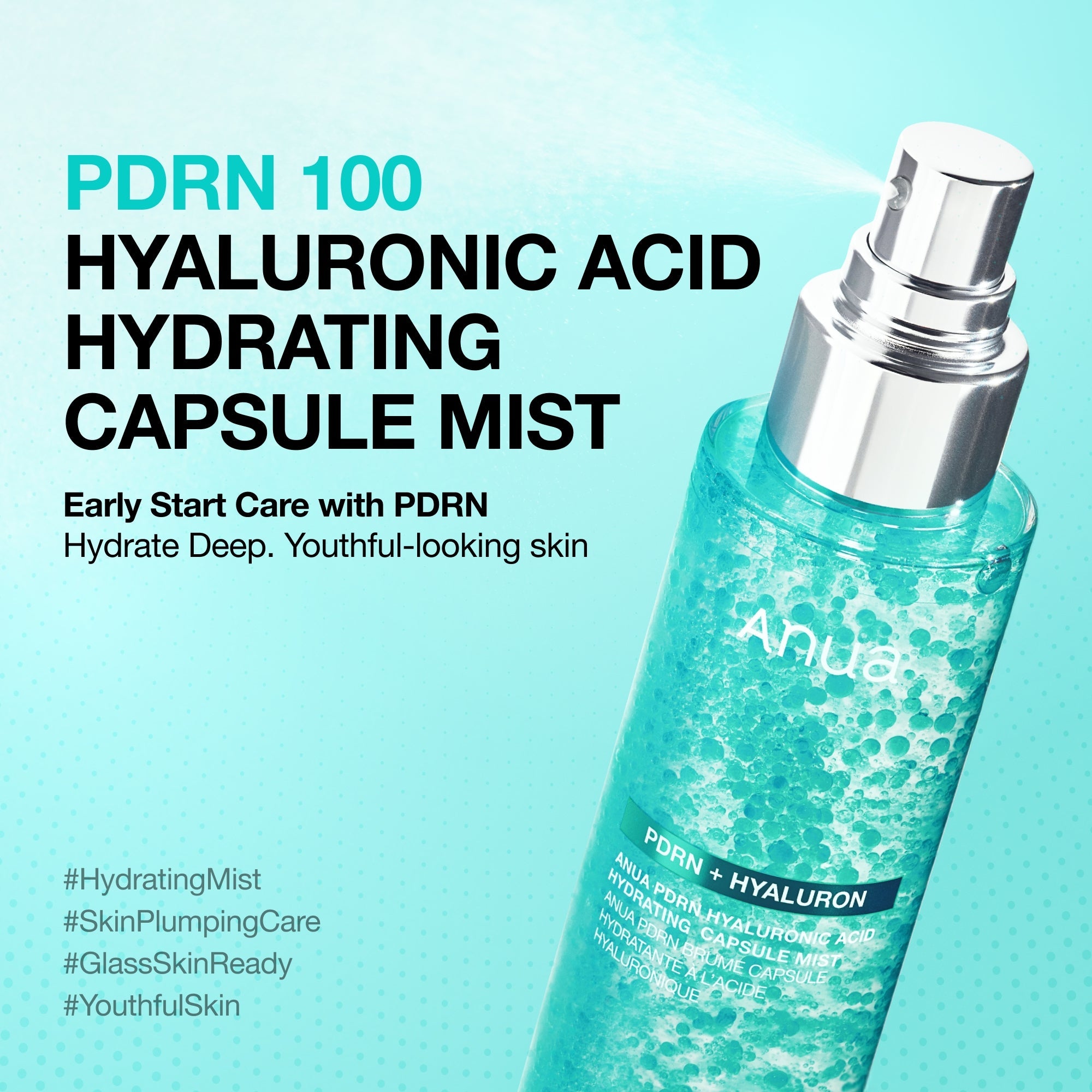Anua PDRN 100 Hyaluronic Acid Hydrating Capsule Mist – Deep Hydration & Skin-Plumping Facial Mist