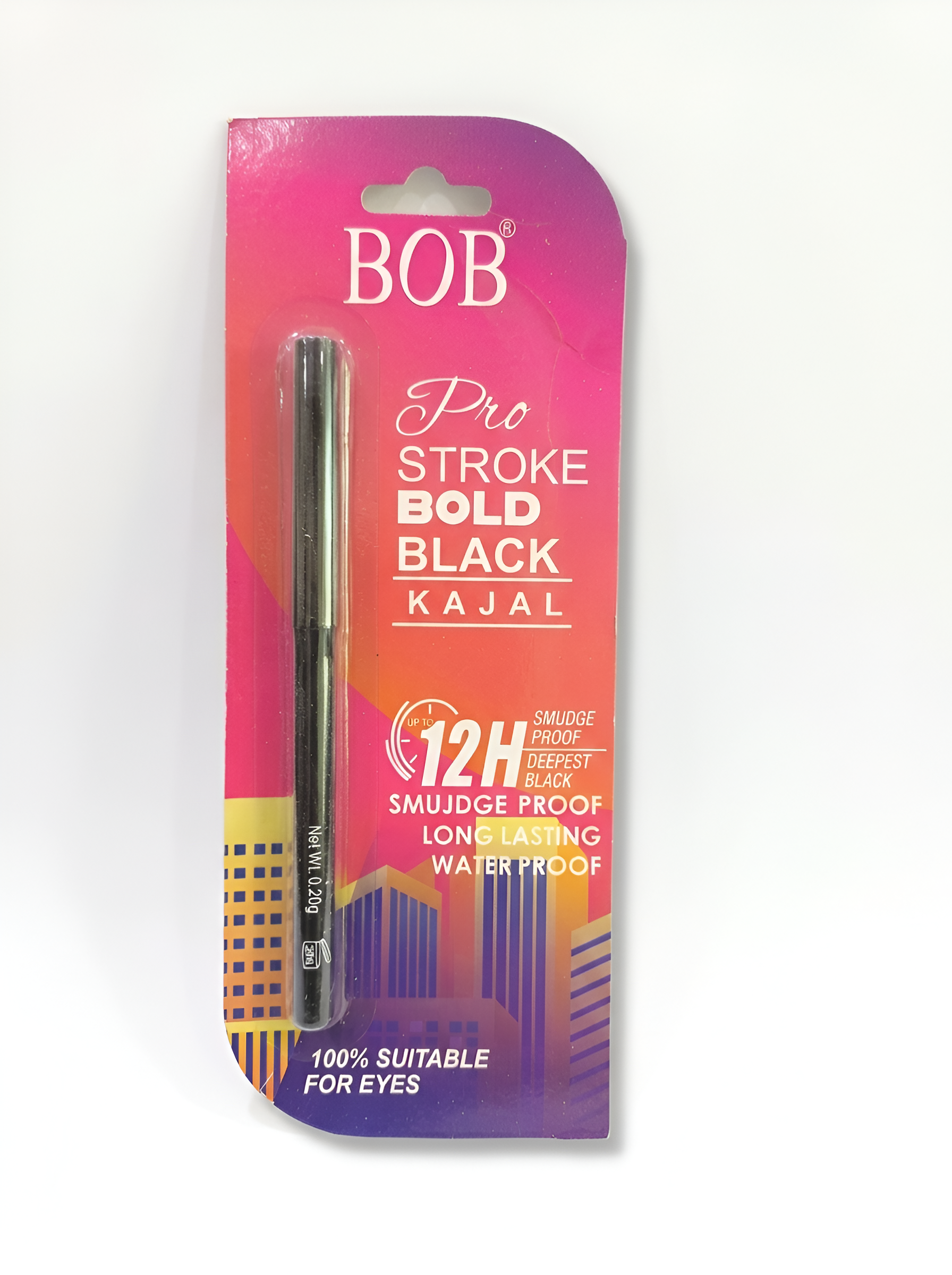 BOB Pro Stroke Bold Black Kajal Ultra-Deep Pigment 12H Wear (Made In Pakistan)
