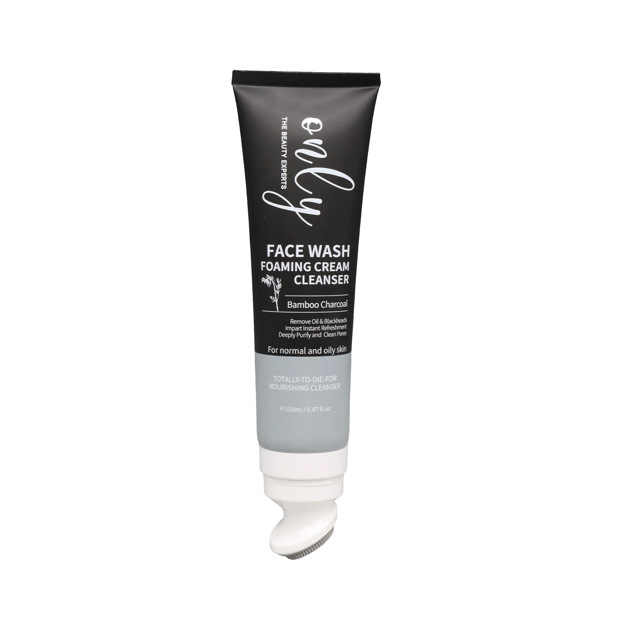 Only Face Wash Cleanser Bamboo Charcoal With Brush Normal to Oily Skin (150ml)
