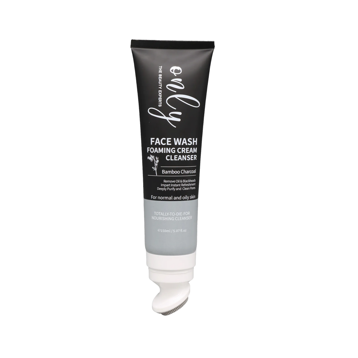 Only Face Wash Cleanser Bamboo Charcoal With Brush Normal to Oily Skin (150ml)