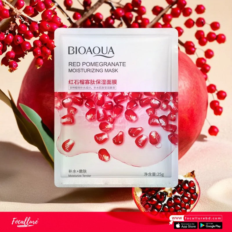 BIOAQUA Red Pomegranate Moisturizing Mask - Anti-Oxidant & Hydrating (25g)