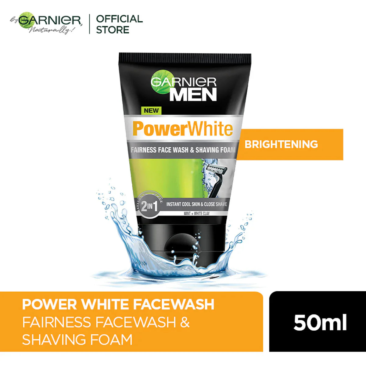 Garnier Power White Face Wash & Shaving Foam 2 Size