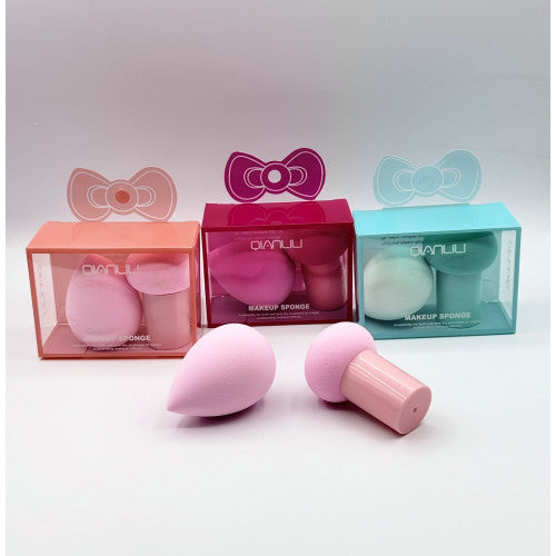 Qianlili Professional Makeup Sponge Set - 2 Pcs Blender & Mushroom Head