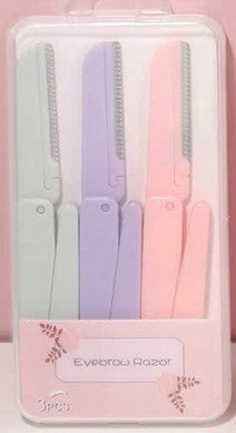Folding Eyebrow & Facial Razor - Pastel Series (Pack of 3)