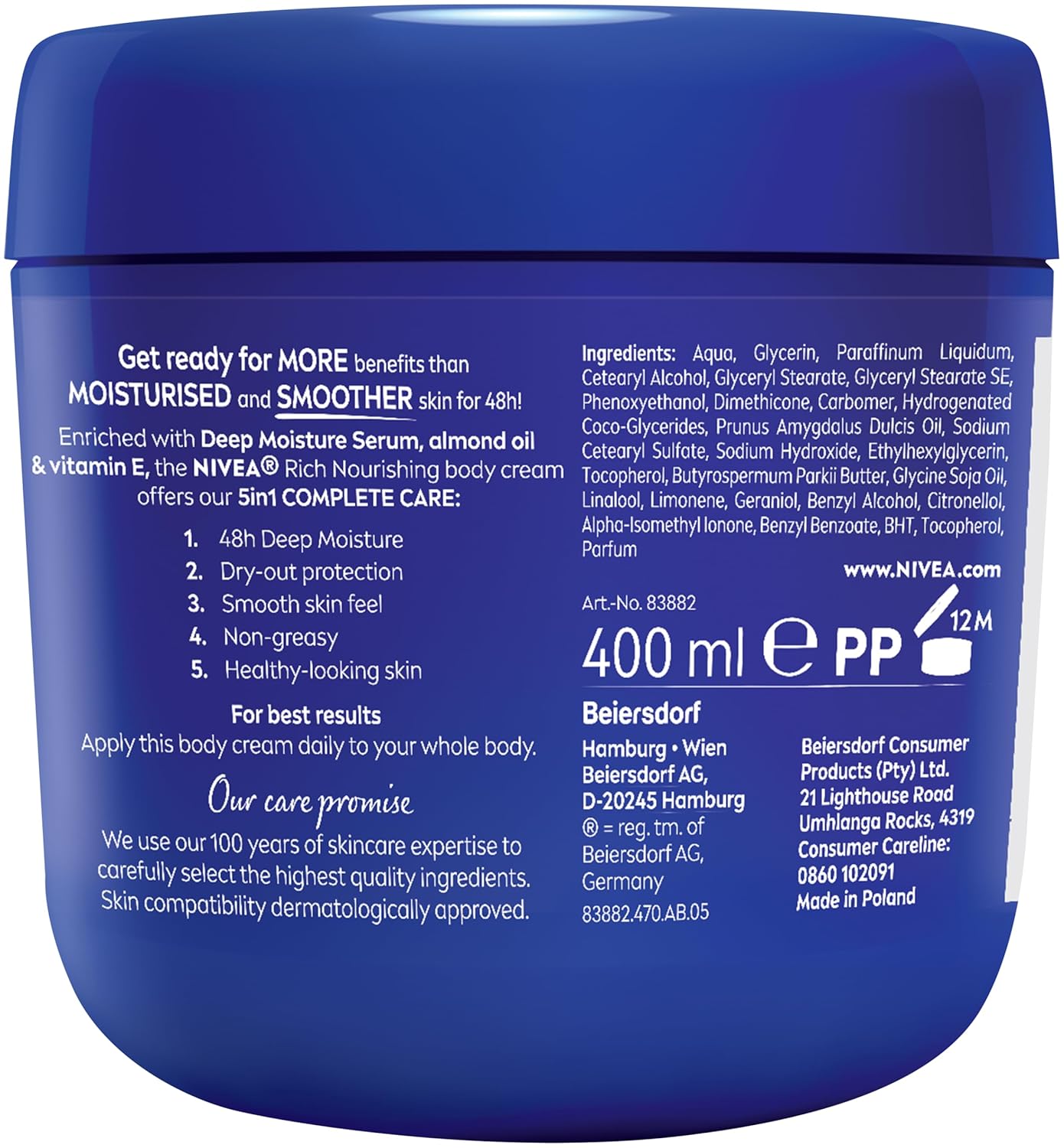 Nivea Rich Nourishing Body Cream Dry Skin Almond Oil (400ml)