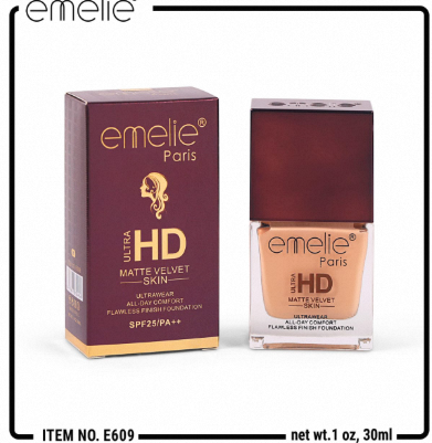 Emelie Paris Ultra HD Matte Velvet Skin Foundation (E609)