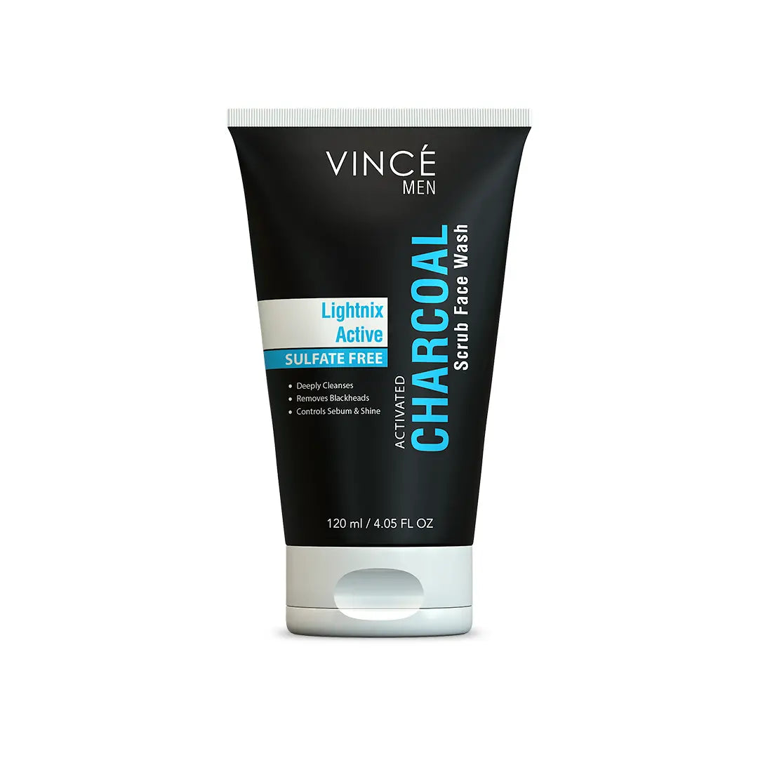 Vince Charcoal Scrub Face Wash for Men 120ml