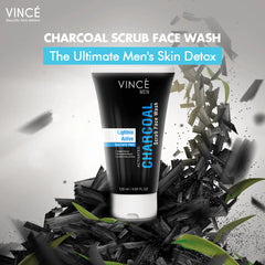 Vince Charcoal Scrub Face Wash for Men 120ml