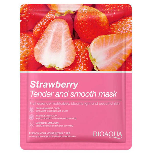 BIOAQUA Strawberry Tender and Smooth Mask - Fruit Essence Hydration (25g)