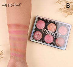Emelie Paris "Hi Sweety" 6-Color Baked Blush & Highlighter Palette (TR88-06)