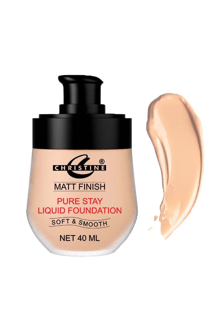CHRISTINE® Matt Finish Pure Stay Liquid Foundation - Soft & Smooth (40 ml)