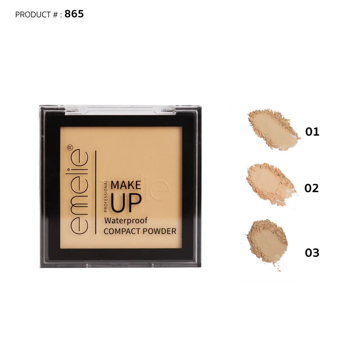 Emelie Exclusive Waterproof Compact Powder 3 Shades