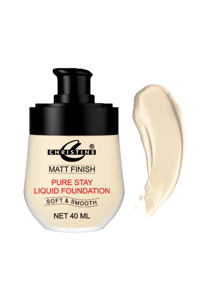 CHRISTINE® Matt Finish Pure Stay Liquid Foundation - Soft & Smooth (40 ml)
