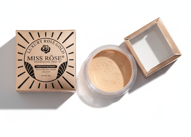 Miss Rose Luxury Rose Gold Professional Make-Up Matte Setting Powder