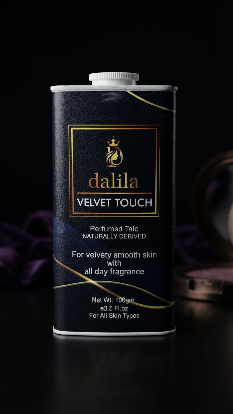 Dalila VELVET TOUCH Perfumed Talc | 100g Silky Soft Body Powder with Long-Lasting Fragrance