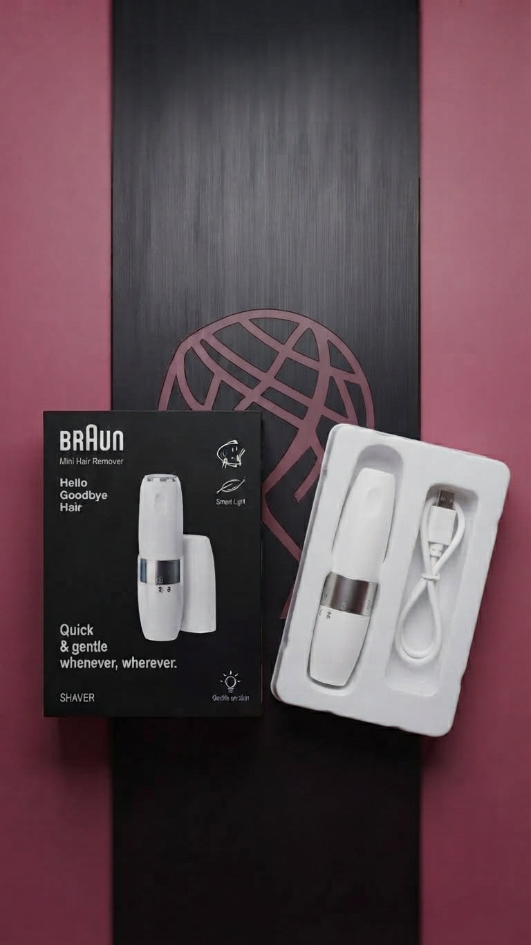 Braun (1st Copy) Mini Hair Remover Hello Shaver – Portable, Painless, and Gentle Facial & Body Hair Trimmer for Women