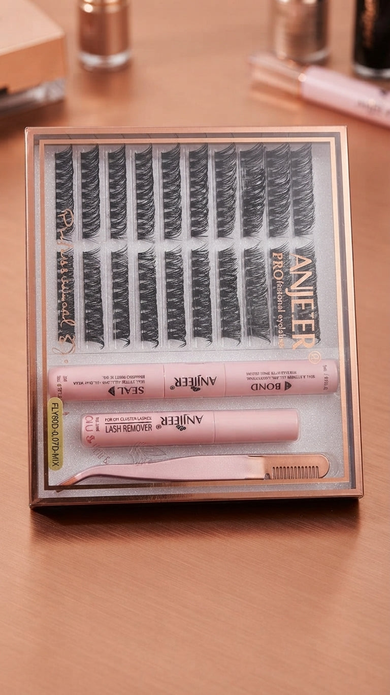 ANJIEER Professional Eyelash Extensions | 30D Cluster Lashes, 0.07mm Thickness, Mixed Tray (NO. 317)