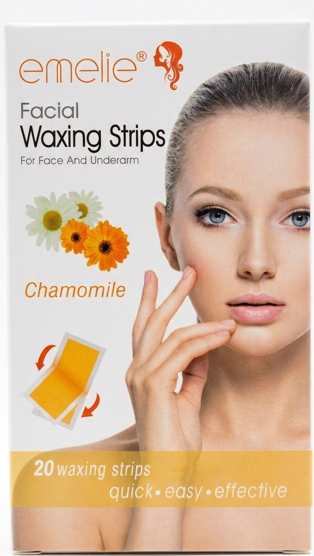 Emelie Paris Facial Waxing Strips for Face & Underarm – Chamomile Extract