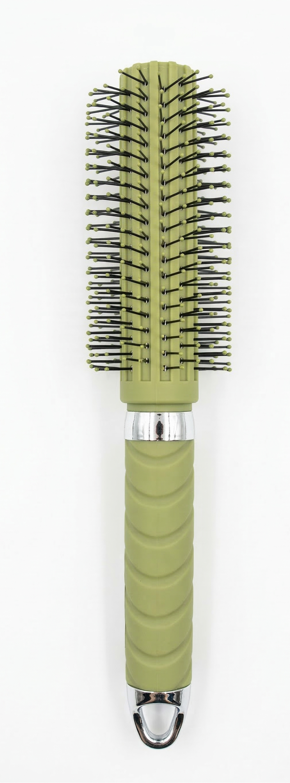 Premium Olive Green Round Styling Brush - Volumizing & Blowout Hairbrush