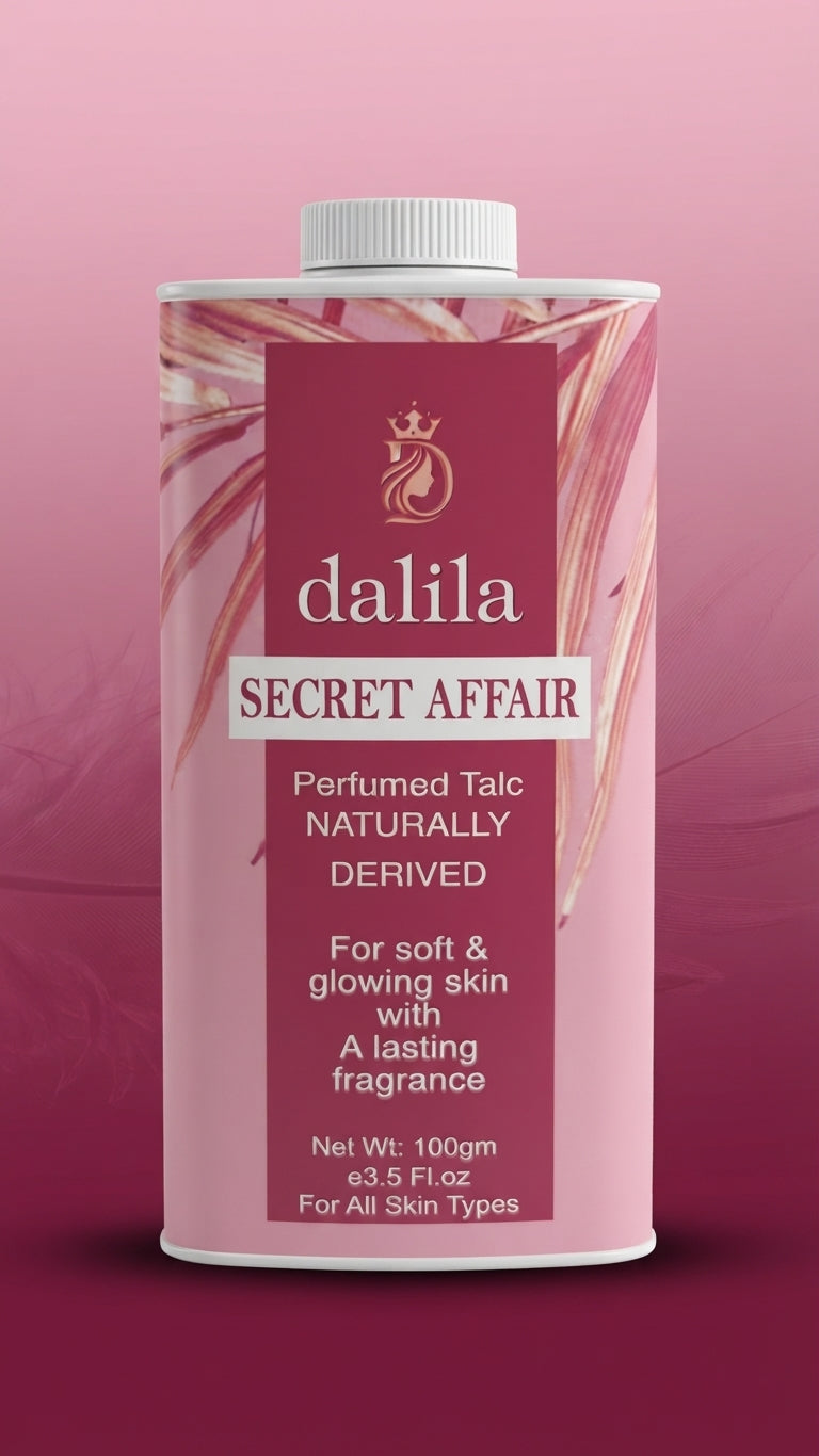Dalila Secret Affair Touch Perfumed Talc | 100g Silky Soft Body Powder with Long-Lasting Fragrance