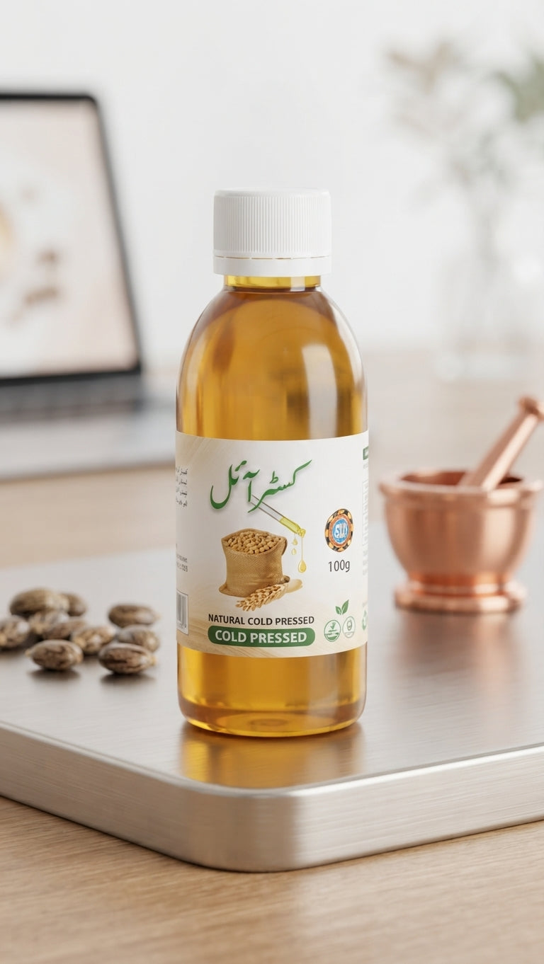 Pure Organic Castor Oil | Multipurpose Cold-Pressed Treatment for Hair, Skin & Eyelashes..