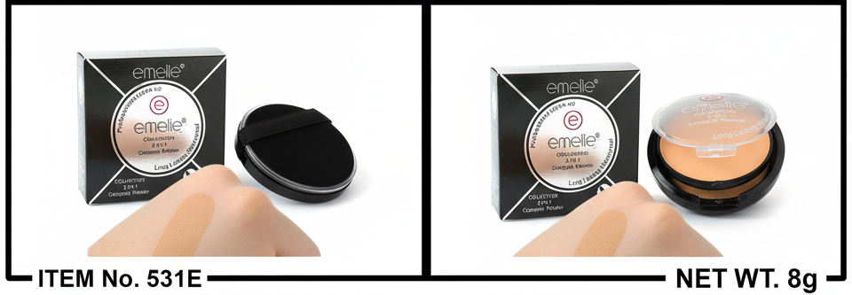 Emelie Professional Makeup 2-in-1 Compact Powder