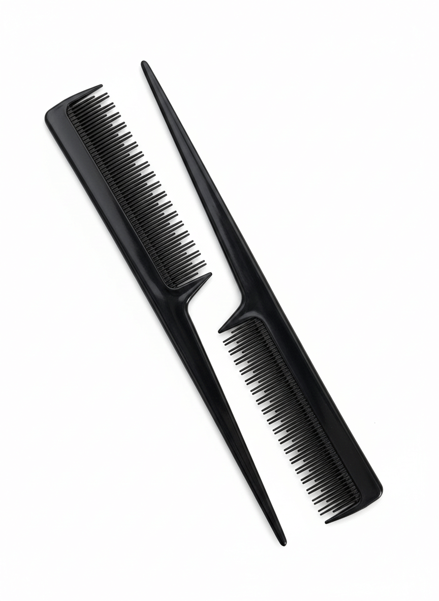 Carbon Anti Static Comb Black (Set of 2 Combs)