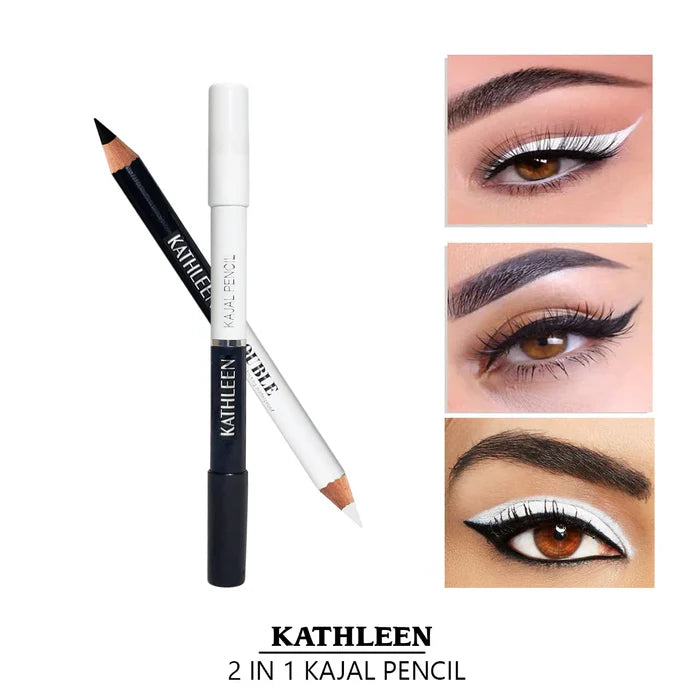 Kathleen 2 in 1 Double Color Kajal Pencil (Black & White)