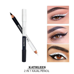 Kathleen 2 in 1 Double Color Kajal Pencil (Black & White)