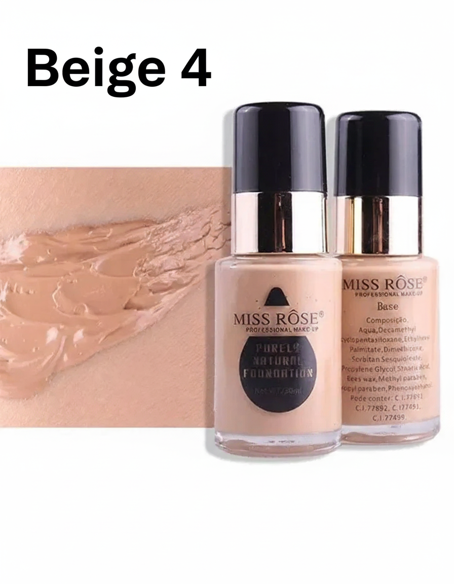 Purely Natural Foundation by Miss Rôse Professional Make-Up 30ml (7 Shades)