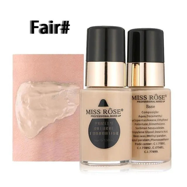 Purely Natural Foundation by Miss Rôse Professional Make-Up 30ml (7 Shades)