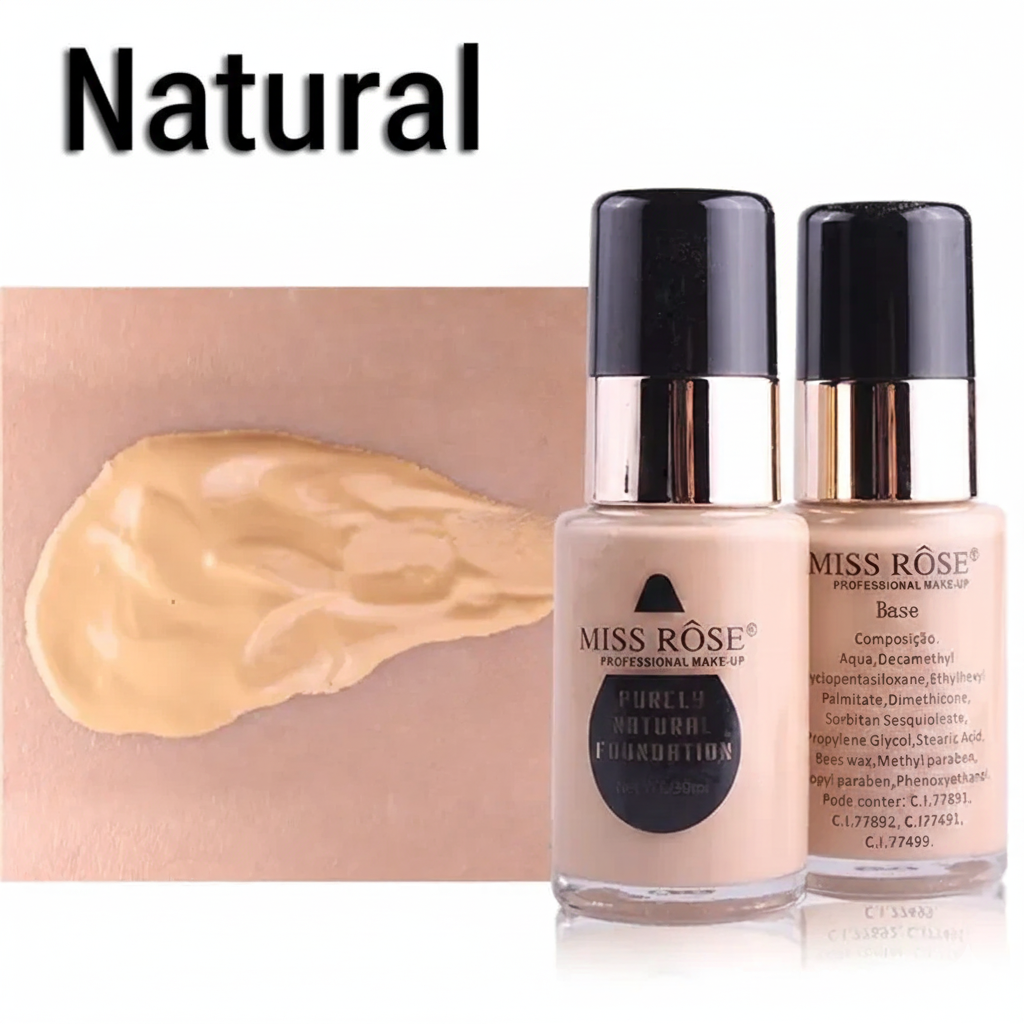 Purely Natural Foundation by Miss Rôse Professional Make-Up 30ml (7 Shades)