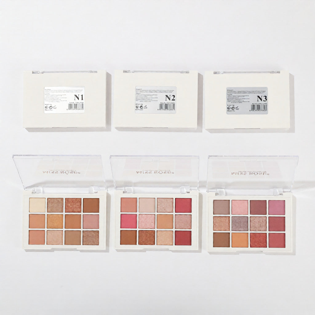 Miss Rose Artist Couture Supreme 12 Color Eyeshade Kit (MR105 N1-N3/M1-M3)